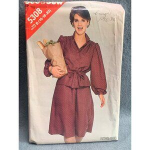 Vintage See & Sew 5308 Dress Pattern Misses' Size B (16-18-20) Uncut